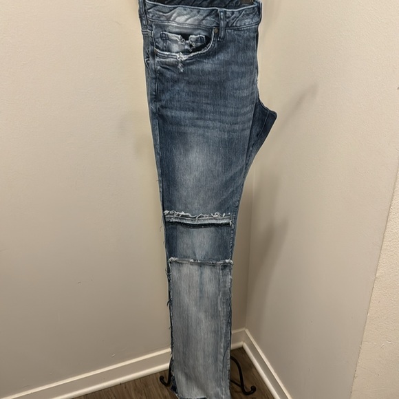 Men’s blue jeans like new two toned and patched in some areas - Picture 13 of 15